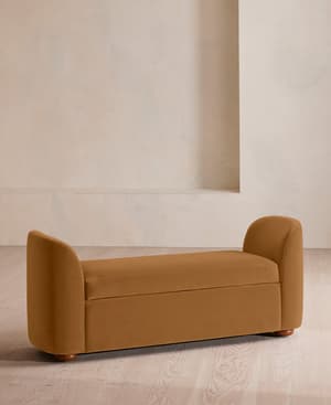 Athena Bench - Velvet - Mustard - Listing Image