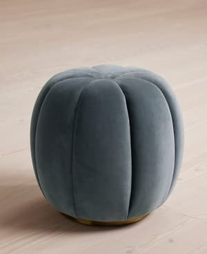 Sofia Footstool - Velvet - Grey Blue - Hover Image