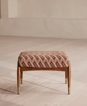 Theodore Footstool - Vende Jacquard - Rust - Hover Image
