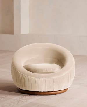 Abel Armchair - Velvet - Porcelain - US - Hover Image