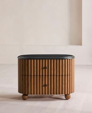 Carlisle Bedside Table - Black Marquina Marble - Large - Listing Image