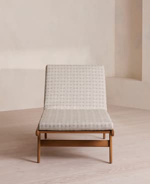 Noah Outdoor Chaise Lounger - Geometric - Grey - Hover Image