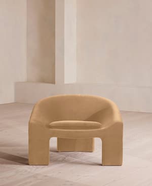 Dafne Armchair - Velvet - Camel - Hover Image