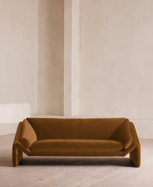 Amble Three Seater Sofa - Velvet - Mustard - Listing Image
