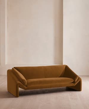 Amble Three Seater Sofa - Velvet - Mustard - Hover Image