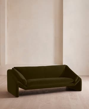 Amble Three Seater Sofa - Velvet - Olive - Listing Image