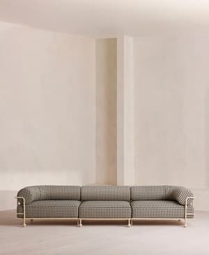 Gaspard Four-Seater Sofa - Monochrome Geometric - US - Listing Image