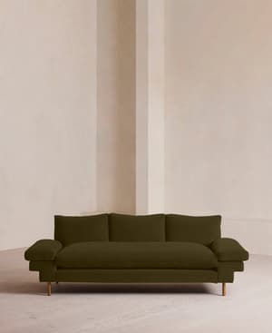 Bristol Three Seater Sofa - Velvet - Olive - US - Listing Image