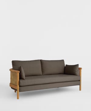 Sydney Cane Sofa - Washed Linen Charcoal - US - Hover Image