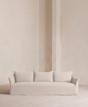 Roma Four Seater Sofa - Linen - Bisque - US - Listing Image