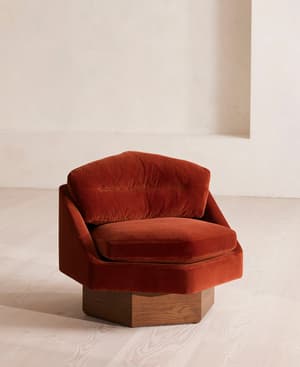 Mila Armchair - Rust - Velvet - US - Hover Image