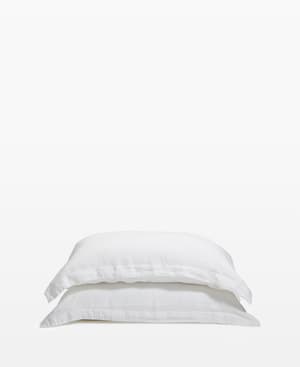 Luna Linen Oxford Pillowcase - King - White - Set of Two - Listing Image
