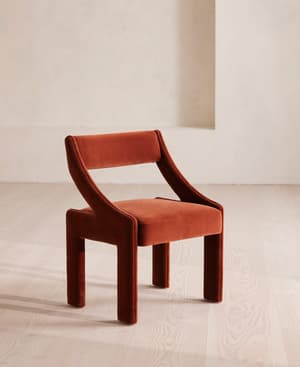 Laurie Dining Chair - Velvet - Rust - US - Hover Image