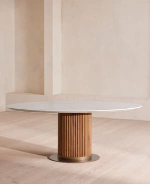 Murcell Oval Dining Table - Carrara Marble - Listing Image