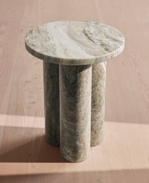 Tisbury Side Table - Dark Terra Bianca Marble - Hover Image