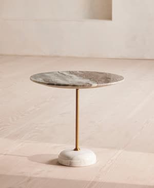Fleet Side Table - Large/Low - Terra Bianca Marble - Listing Image