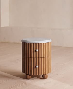 Carlisle Bedside Table - Carrara Marble - Hover Image