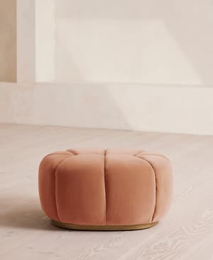 Garret Footstool - Velvet - Antique Rose - Hover Image