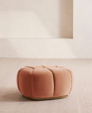 Garret Footstool - Velvet - Antique Rose - Listing Image