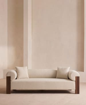 Eldon Three Seater Sofa - Walnut - Boucle - US - Hover Image