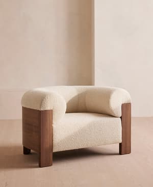 Eldon Armchair - Walnut - Boucle - US - Hover Image
