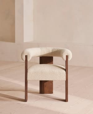 Eldon Dining Chair - Boucle - Walnut - US - Hover Image