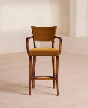 Molina Barstool - Velvet Mustard - Hover Image