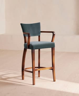 Molina Barstool - Velvet - Grey Blue - Hover Image