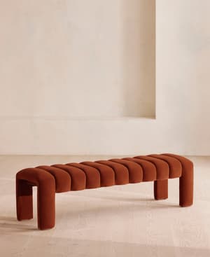 Willis Bench - Velvet - Rust - Listing Image