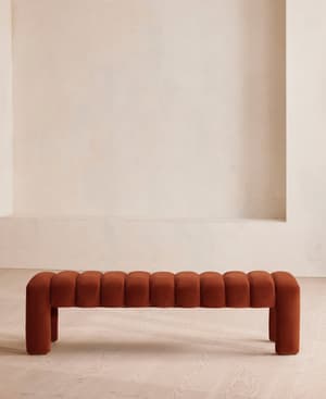 Willis Bench - Velvet - Rust - Hover Image