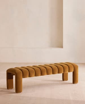 Willis Bench - Velvet - Mustard - US - Hover Image