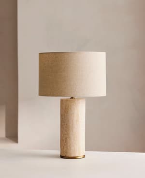 Remi Stone Table Lamp - Cream - US - Listing Image