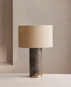 Remi Stone Table Lamp - Brown - Hover Image