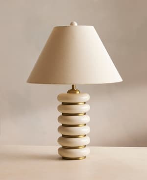 Greyson Table Lamp - High Gloss Lacquer - Cream - Hover Image