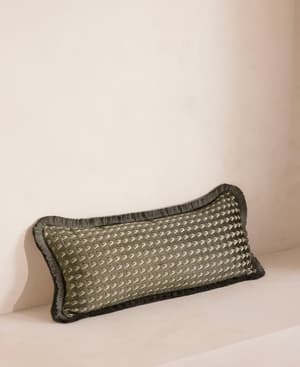Charis Oblong Cushion - Charcoal - Hover Image