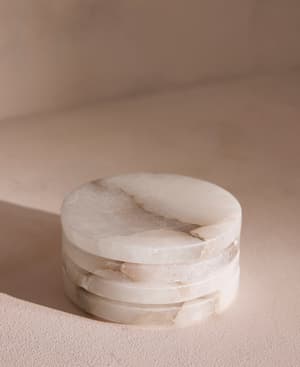 Hanson Coasters - Alabaster - Set of Four - Hover Image