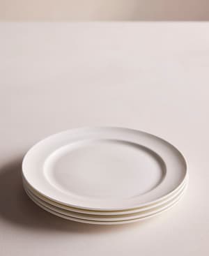 House Starter Plate - Bone China - White - Set of Four - Listing Image
