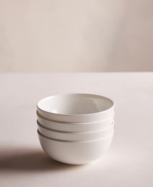 House Soup Bowl - Bone China - White - Set of Four - Hover Image