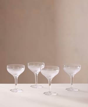 Huxley Cut Crystal Coupe Glass - Set of Four - Hover Image