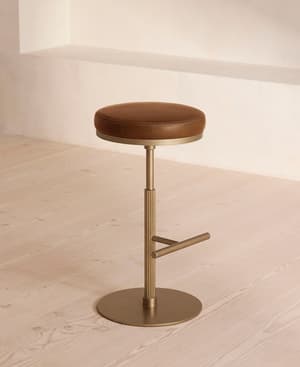 Wardell Counter Stool - Leather - Chestnut - Hover Image