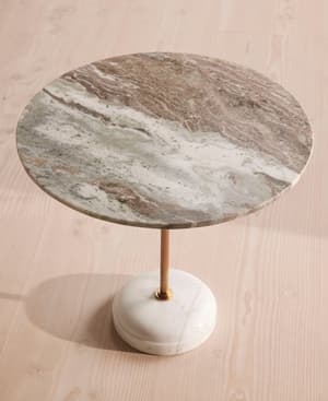 Fleet Side Table - Large - Terra Bianca Marble - Hover Image