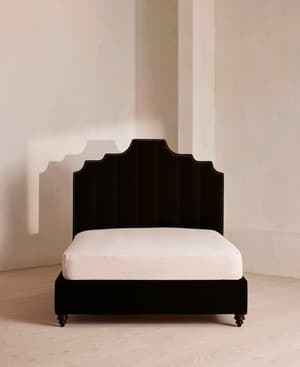 Gerrard Bed - King - Velvet - Chocolate - Hover Image