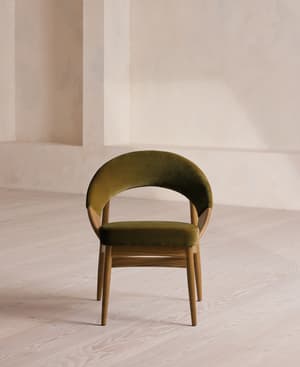 Lachlan Dining Chair - Velvet - Olive - Hover Image