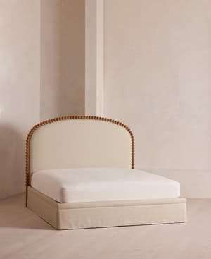 Mika Bed - Queen - Linen - Bisque - US - Hover Image