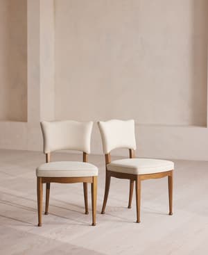 Pair of Armless Charleston Dining Chair - Linen - Natural - Listing Image