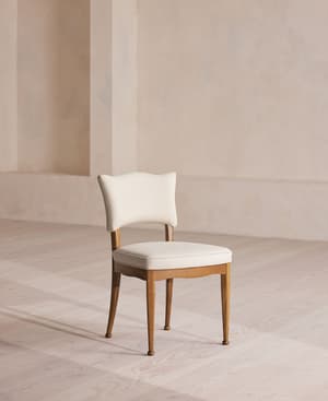 Pair of Armless Charleston Dining Chair - Linen - Natural - Hover Image