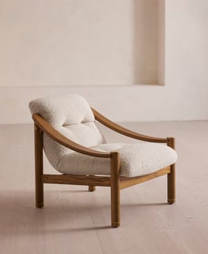 Karine Armchair - Midtone Oak - Boucle - US - Listing Image