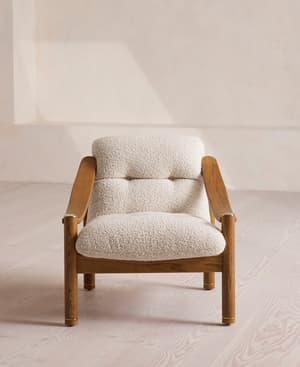 Karine Armchair - Midtone Oak - Boucle - US - Hover Image