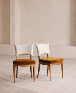 Pair of Armless Charleston Dining Chair - Velvet - Mustard - US - Listing Image