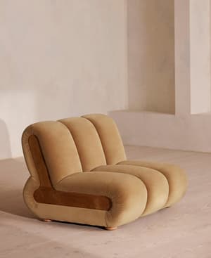 Noelle Sectional Armchair - Velvet Camel - US - Hover Image